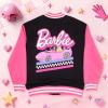 imageBarbie Girls Varsity ButtonUp Bomber Jacket  Fashion Fleece Jacket with Convertible Car Design for Kids