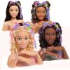 imageBarbie TieDye Deluxe 21Piece Styling Head Blonde Hair Includes 2 NonToxic Dye Colors Kids Toys for Ages 3 Up by Just PlayBrown Hair