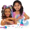 imageBarbie TieDye Deluxe 21Piece Styling Head Blonde Hair Includes 2 NonToxic Dye Colors Kids Toys for Ages 3 Up by Just PlayBrown Hair