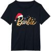 imageBarbie  Holiday Santa Hat Logo TShirtBlack