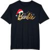 imageBarbie  Holiday Santa Hat Logo TShirtBlack