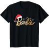imageBarbie  Holiday Santa Hat Logo TShirtBlack