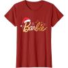 imageBarbie  Holiday Santa Hat Logo TShirtCranberry Red