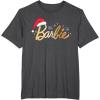 imageBarbie  Holiday Santa Hat Logo TShirtDark Heather Grey