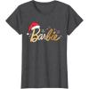 imageBarbie  Holiday Santa Hat Logo TShirtDark Heather Grey