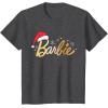 imageBarbie  Holiday Santa Hat Logo TShirtDark Heather Grey