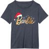 imageBarbie  Holiday Santa Hat Logo TShirtHeather Blue