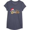 imageBarbie  Holiday Santa Hat Logo TShirtHeather Blue