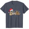 imageBarbie  Holiday Santa Hat Logo TShirtHeather Blue