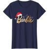 imageBarbie  Holiday Santa Hat Logo TShirtNavy Blue