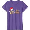 imageBarbie  Holiday Santa Hat Logo TShirtPurple Heather