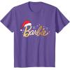 imageBarbie  Holiday Santa Hat Logo TShirtPurple Heather