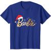 imageBarbie  Holiday Santa Hat Logo TShirtRoyal Blue