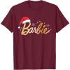 imageBarbie  Holiday Santa Hat Logo TShirtBurgundy