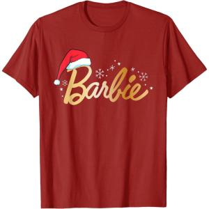imageBarbie  Holiday Santa Hat Logo TShirtCranberry Red