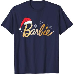 imageBarbie  Holiday Santa Hat Logo TShirtNavy Blue