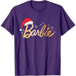 imageBarbie  Holiday Santa Hat Logo TShirtPurple
