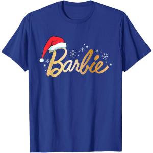 imageBarbie  Holiday Santa Hat Logo TShirtRoyal Blue