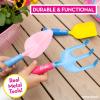 imageBarbie Garden Set  Real Gardening Tools for Kids with Watering Can Metal Tools Flower Pot and Storage Bag  Pink Tool Playset for Outdoors 6 Pieces