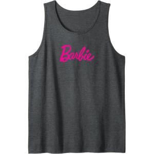 imageBarbie  Classic Pink Logo Tank TopDark Heather Grey
