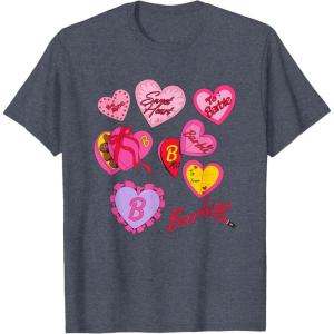 imageBarbie Valentines Day Hearts TShirtHeather Blue