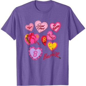 imageBarbie Valentines Day Hearts TShirtPurple Heather