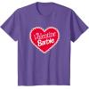 imageBarbie  Valentine Barbie Heart TShirtPurple Heather