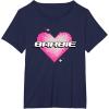 imageBarbie Pixel Valentines Heart TShirtNavy Blue