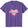 imageBarbie Pixel Valentines Heart TShirtPurple Heather