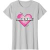 imageBarbie Pixel Valentines Heart TShirtSilver Grey