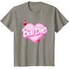 imageBarbie Valentines Day Heart TShirtSlate Grey