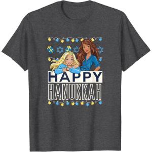 imageBarbie  Happy Hanukkah TShirtDark Heather Grey
