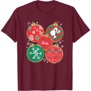 imageBarbie  Holiday Ornaments TShirtBurgundy