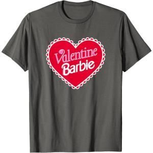 imageBarbie  Valentine Barbie Heart TShirtAsphalt Grey
