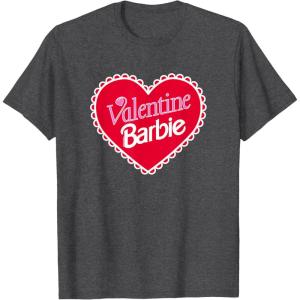 imageBarbie  Valentine Barbie Heart TShirtDark Heather Grey