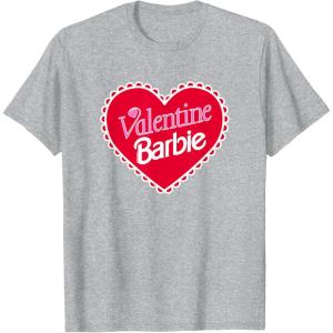 imageBarbie  Valentine Barbie Heart TShirtHeather Grey