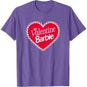 imageBarbie  Valentine Barbie Heart TShirtPurple Heather