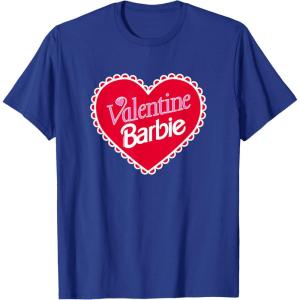 imageBarbie  Valentine Barbie Heart TShirtRoyal Blue