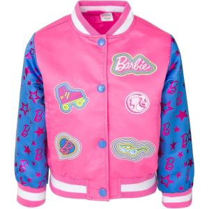 imageBarbie Girls Varsity Bomber Jacket Little Kid to Big Kid Sizes 41416Pink  Blue