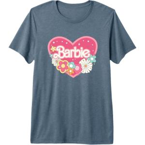 imageBarbie Heart and Flowers Premium Triblend TShirtSlate Grey