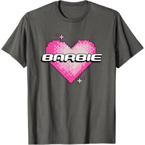 imageBarbie Pixel Valentines Heart TShirtAsphalt Grey
