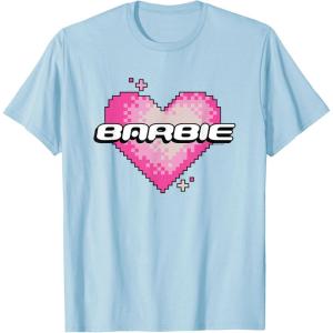 imageBarbie Pixel Valentines Heart TShirtBaby Blue