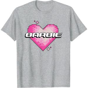 imageBarbie Pixel Valentines Heart TShirtHeather Grey