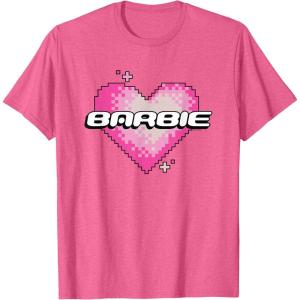 imageBarbie Pixel Valentines Heart TShirtPink Heather