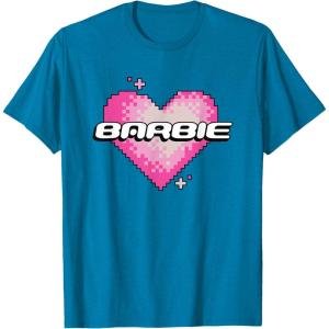 imageBarbie Pixel Valentines Heart TShirtSapphire Blue