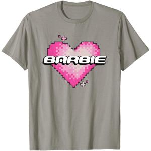 imageBarbie Pixel Valentines Heart TShirtSlate Grey