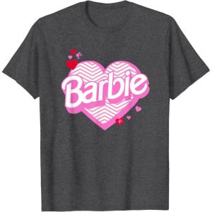 imageBarbie Valentines Day Heart TShirtDark Heather Grey