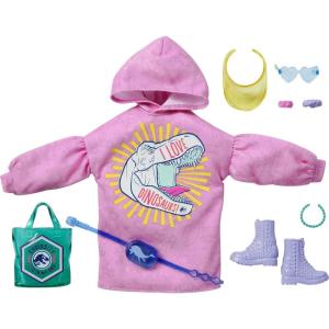 image:imageBarbie Fashion Pack of Doll Clothes Inspired by Jurassic World Collectible Set Includes Sweatshirt Hoodie Dress with Dinosaur Graphic amp 8 Accessories