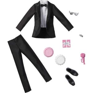 image:imageBarbie Fashion amp Accessories Pack Bridal Set with Groom Outfit for Ken Doll with Tuxedo Shoes Watch Wedding Cake with Tray amp Bouquet