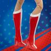 image:imageBarbie Signature Doll Wonder Woman Collectible with Doll Stand in Red and Blue Tank Suit with Golden Accessories Like Lasso Headpiece and Belt